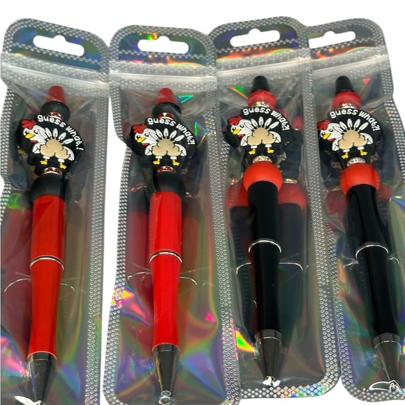 New Customized Handmade “Guess What? Chicken Butt?” Beaded Pen - Picture 6 of 6